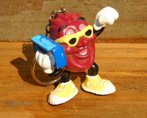 Vintage 80s California Raisin Boombox KeyChain