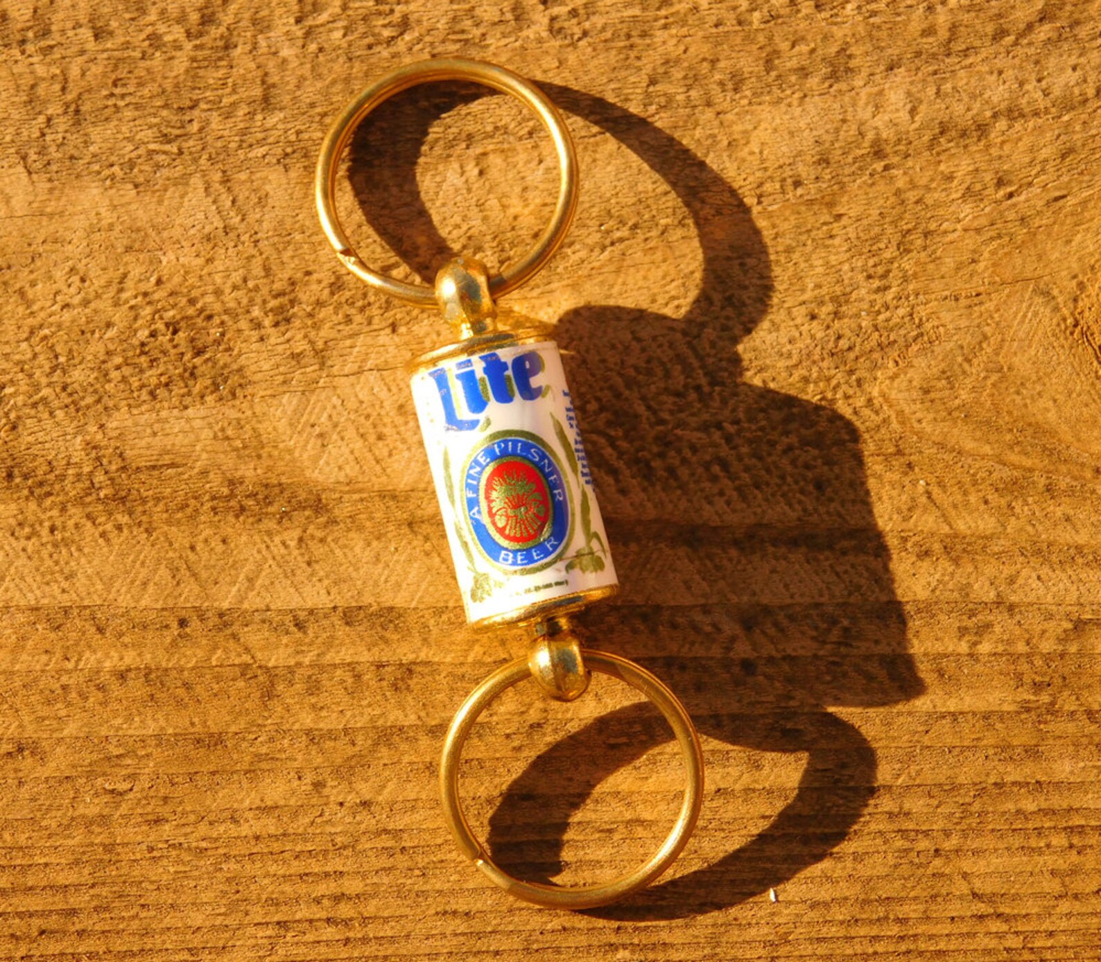Vintage 80s Miller Lite Beer Can Brass Keychain Etsy