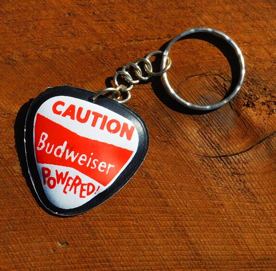 Vintage 70s Powered by Budweiser Keychain