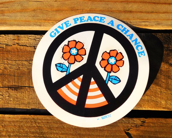 Vintage Give Peace A Chance CND Anti War Poster A3 Print