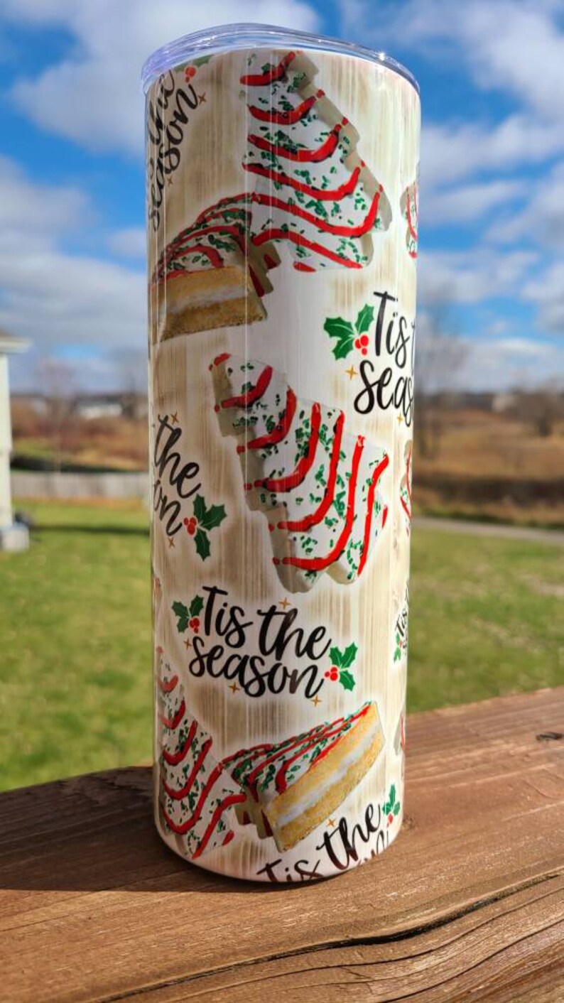 Christmas Cake Tumbler 20 Oz Tumbler Little Debbie Etsy