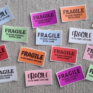 Fragile Packaging Labels 2.25x1.25 Inch Sets of 50, 75, 100 and More