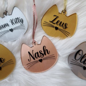 Personalized Cat Ornament: Hand-Painted Acrylic Christmas Decor