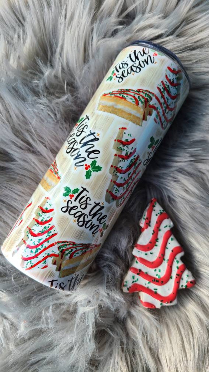Christmas Cake Tumbler 20 Oz Tumbler Little Debbie Etsy