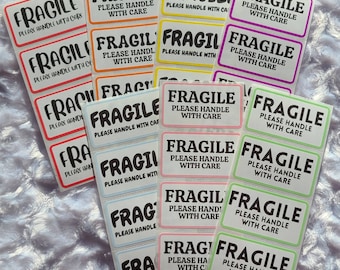 Fragile Packaging Labels 2.25x1.25 Inch Sets of 50, 75, 100 and More