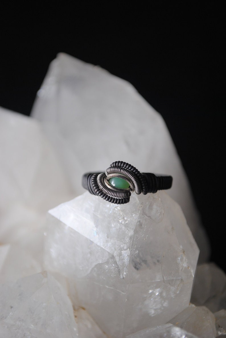Chrysoprase Wire Wrapped Ring