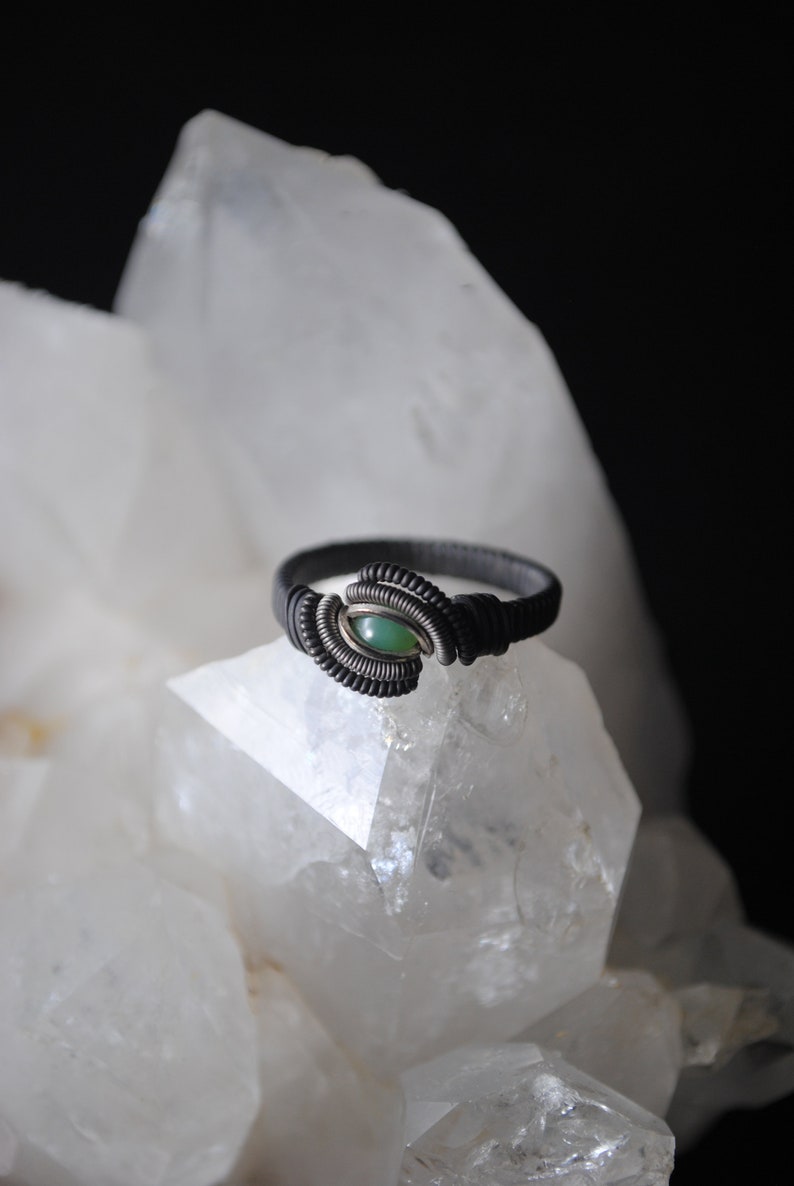 Chrysoprase Wire Wrapped Ring