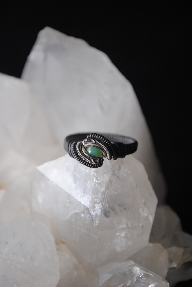 Chrysoprase Wire Wrapped Ring