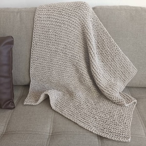 Afghan Decke Beige Sperriger Stricküberwurf Schlafzimmer Strickdecke Gemütliche Decke Handgestrickt Wolldecke Sofadecke Sofa Home decor Baby Decke Rustikal