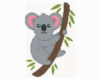 Koala Kreuzstichvorlage Tier Baby Kinder Stickdatei PDF Sofort Download Kreuzstich Xstitch Counted Kreuzstich Australien needle