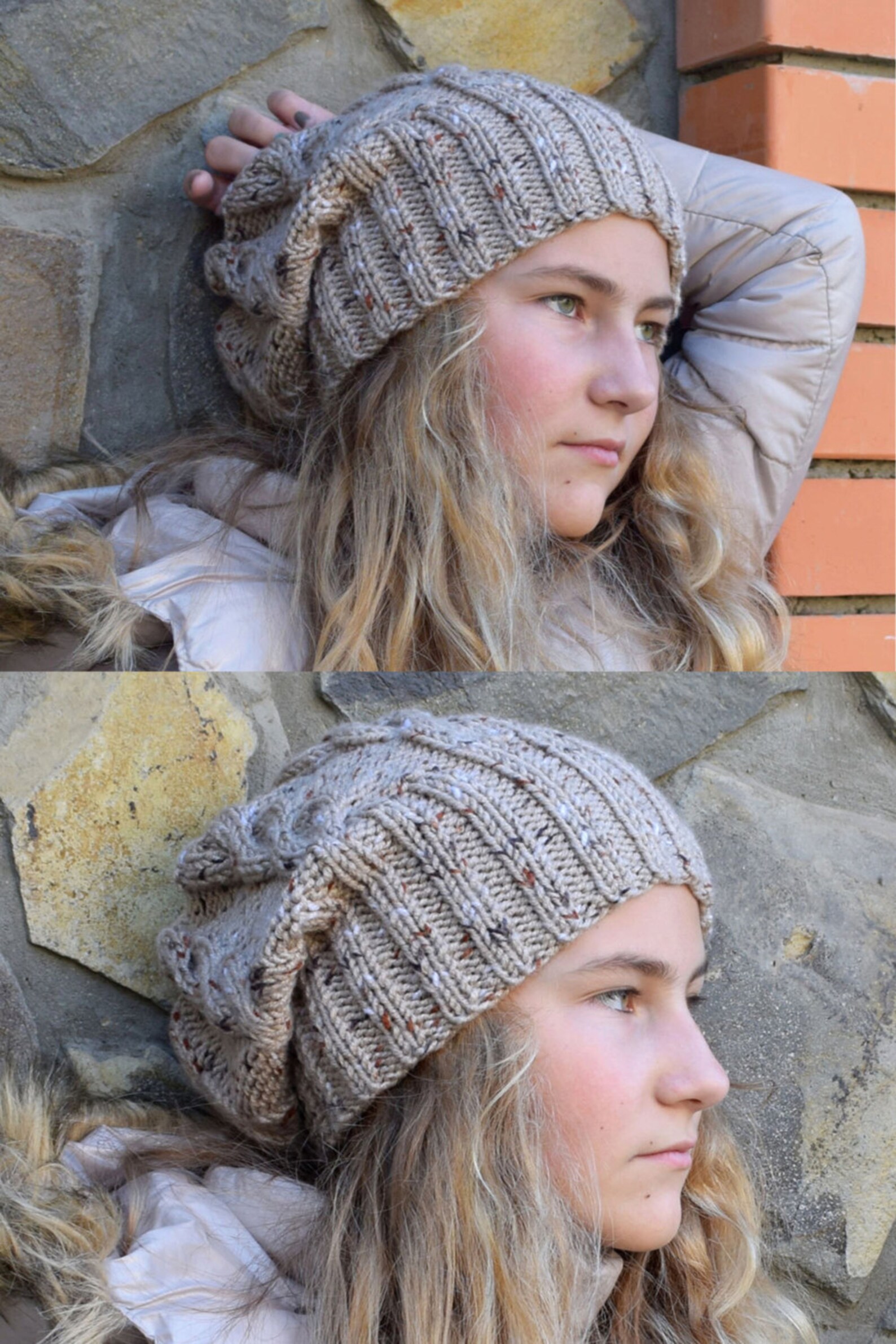 Womens Slouchy Beanie Knit Slouch Hat Hippie Beanies Chunky Etsy