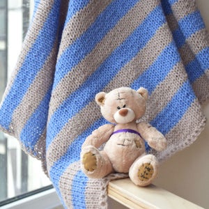 Baby Strickdecke afghan Wolle gestreift Wolle Taufe Bettwäsche wurf wrap Neugeborene Strickdecke