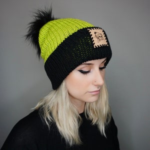 Halloween Fox Beanie in (S)Lime and Black | Charlie & Luna Co.
