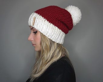 Gorro de Papá Noel / Charlie & Luna Co., Gorro navideño, Navidad, Unisex, Gorro de punto, Festivo, Suéter navideño feo, Regalo para ella, Calcetín navideño