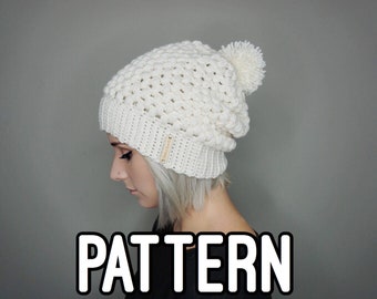 PATRÓN DE CROCHET Gorro holgado y abullonado Archivo pdf / Charlie & Luna Co, Patrón de crochet, Mujer, Hombre, Unisex, Tejido, Gorro holgado, Descargar,