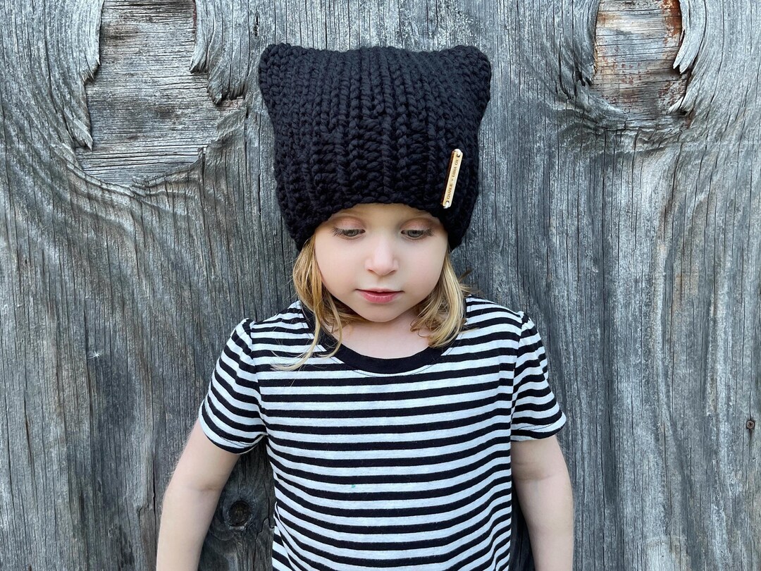 Kids Cat Ear Beanie Choose Your Color Charlie & Luna
