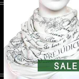 Pride and Prejudice Book Scarf,  Infinity Scarf, Literary Scarf, Author Gifts, Booklover Gift, Graduation Gift, Christmas Gift