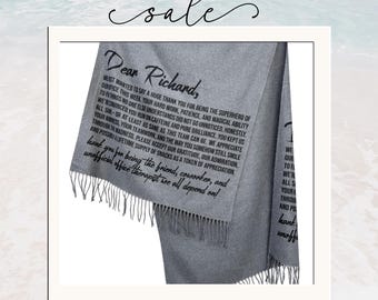 Style 1. Custom Made Scarf, Personalized Scarf, Your Design Here, Memory Keepsake Gift