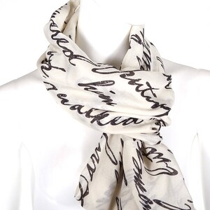 Text Design Book Scarf - Etsy