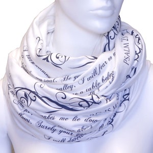 THE BIBLE PSALM 23 Book scarf, Infinity Scarf, Literary Scarf, Author Gifts, Booklover Gift, Graduation Gift, Christmas Gift image 5