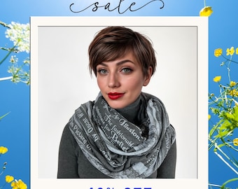 Dorian Gray Quotes | Literary Infinity Scarf | Book Lover, Bookworm, Book Nerd Gifts | Book Club, Anniversary, Teacher, Christmas