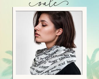 Jane Eyre Infinity Scarf |  Literary Gifts |  Book Lover | Book Nerd, Book Club Accessories | Anniversary, Teacher, Christmas