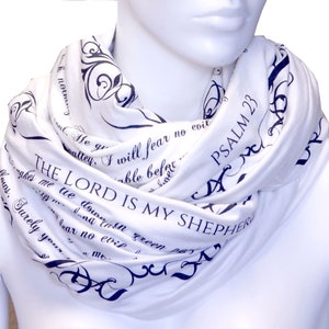 THE BIBLE PSALM 23 Book scarf, Infinity Scarf, Literary Scarf, Author Gifts, Booklover Gift, Graduation Gift, Christmas Gift image 3