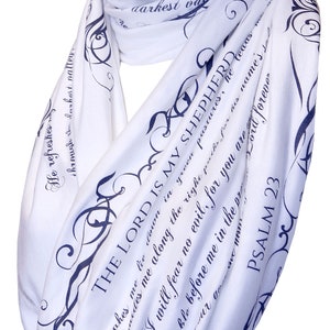 THE BIBLE PSALM 23 Book scarf, Infinity Scarf, Literary Scarf, Author Gifts, Booklover Gift, Graduation Gift, Christmas Gift image 2