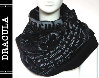 Dracula Book Scarf, Infinity Scarf, Literary Scarf, Author Gifts, Booklover Gift, Graduation Gift, Christmas Gift