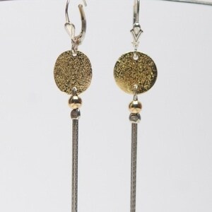 925 Sterling Silber Ohrringe | Strukturierte Ohrringe | Silber und Gold filled | Lange Zarte Ohrringe