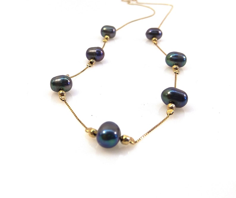 Purple pearls necklace Bridal jewelry Gold pearl necklace Gray pearl jewelry Wedding necklace Wedding jewelry Bridal necklace Gift