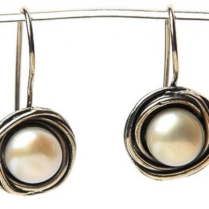 Große Silber Ohrringe. Perlenohrringe vorhanden. Ohrringe für sie. Braut Ohrringe. Hochzeit Ohrringe. Geschenk für Frauen. Handgefertigte Ohrringe