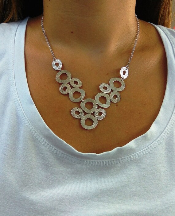 Sterling silver clearance statement necklace