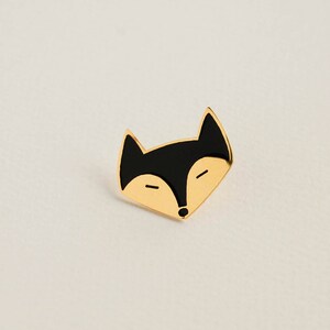 Fox enamel pin, kawaii enamel pin, fox brooch, animal enamel pin, soft enamel pin, birthday gift, best friend gift, fox badge, cute fox gift image 6