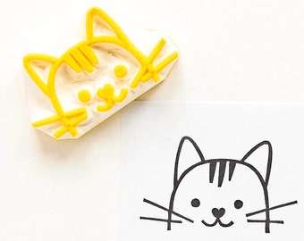 Cat rubber stamp, best friend gift, signature stamp, bookplate stamp, hand carved stamp, animal stamps, best buddy