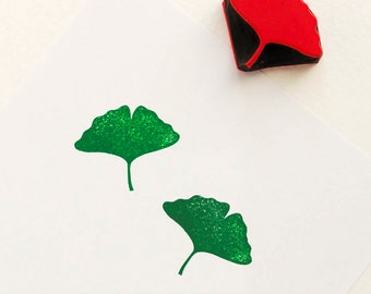 Ginkgo Leaf, leaf stamp, botanical stamp, handmade stamps, Japanese stamp, plant stamp