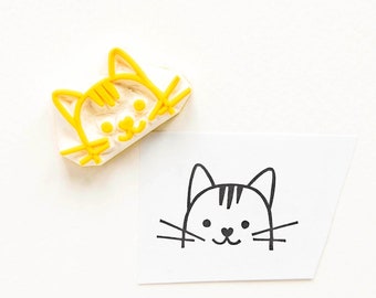 Cat rubber stamp, best friend gift, signature stamp, bookplate stamp, hand carved stamp, animal stamps, best buddy