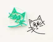 Cat stamp, cute cat lover gift, hand carved stamp, animal stamps, stationery stamp, funny cat gifts