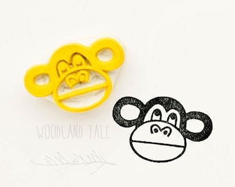 Monkey stamp, rubber stamp, ape stamp, Funny monkey, small rubber stamp, craft rubber stamp, animal rubber stamps, hipster stamp