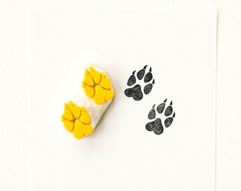 Wolf paw print stamp, handmade stamps, animal stamps, wolf gifts, dog lover gift, wildlife stamp