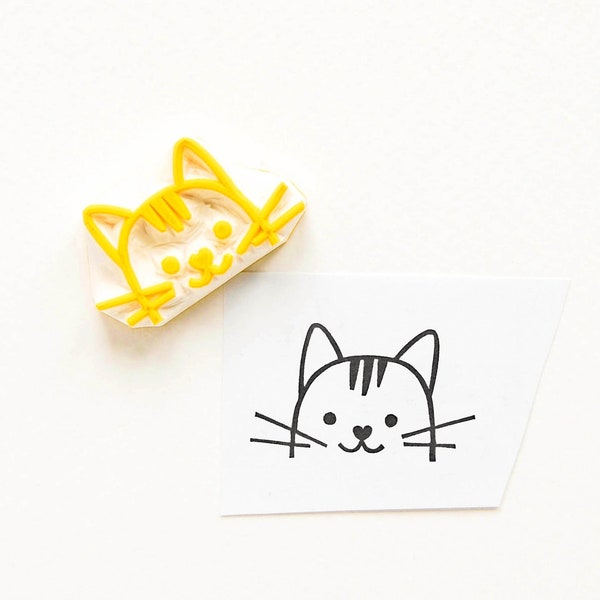 Cat rubber stamp, best friend gift, signature stamp, bookplate stamp, hand carved stamp, animal stamps, best buddy