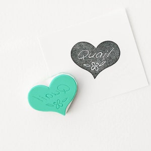 Your name heart stamp, small personalized hand carved rubber stamp with custom name, signature stamp, birthday gift, valentines day ideas