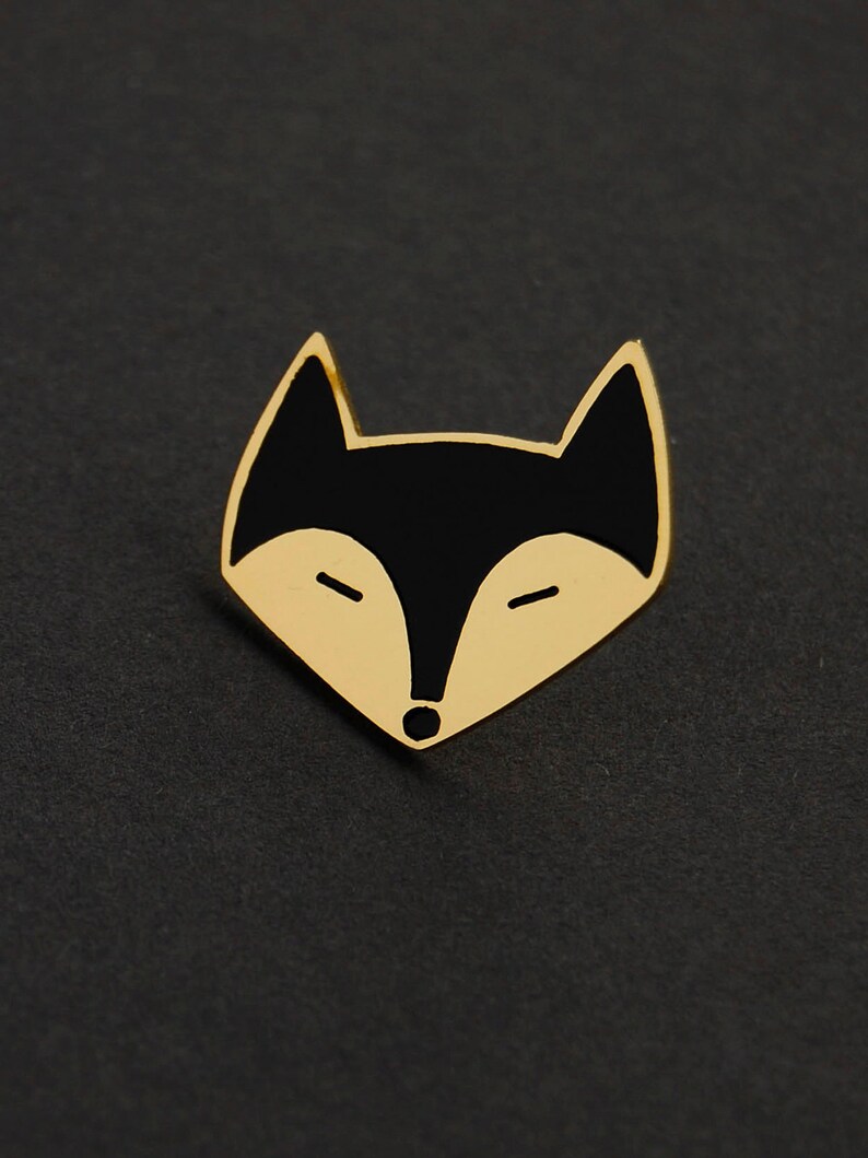 Fox enamel pin, kawaii enamel pin, fox brooch, animal enamel pin, soft enamel pin, birthday gift, best friend gift, fox badge, cute fox gift image 1