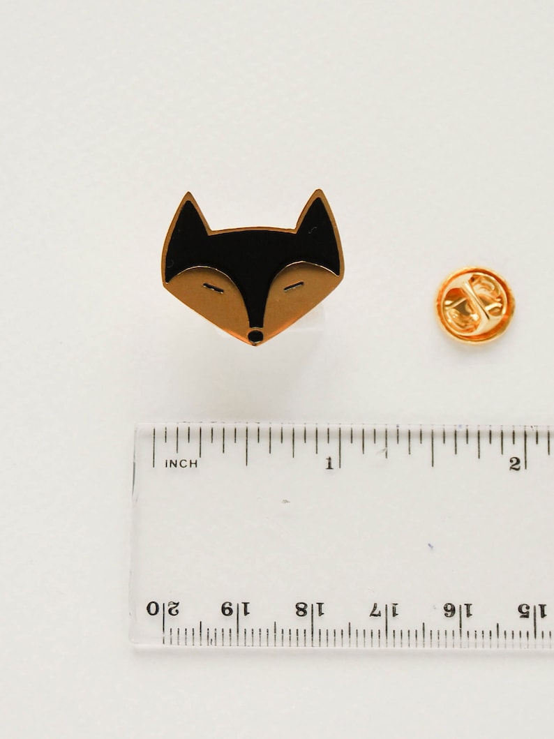 Fox enamel pin, kawaii enamel pin, fox brooch, animal enamel pin, soft enamel pin, birthday gift, best friend gift, fox badge, cute fox gift image 4