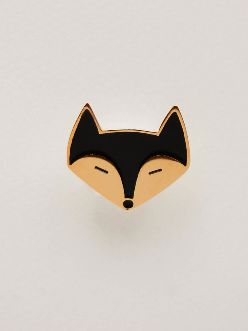 Fox enamel pin, kawaii enamel pin, fox brooch, animal enamel pin, soft enamel pin, birthday gift, best friend gift, fox badge, cute fox gift image 5