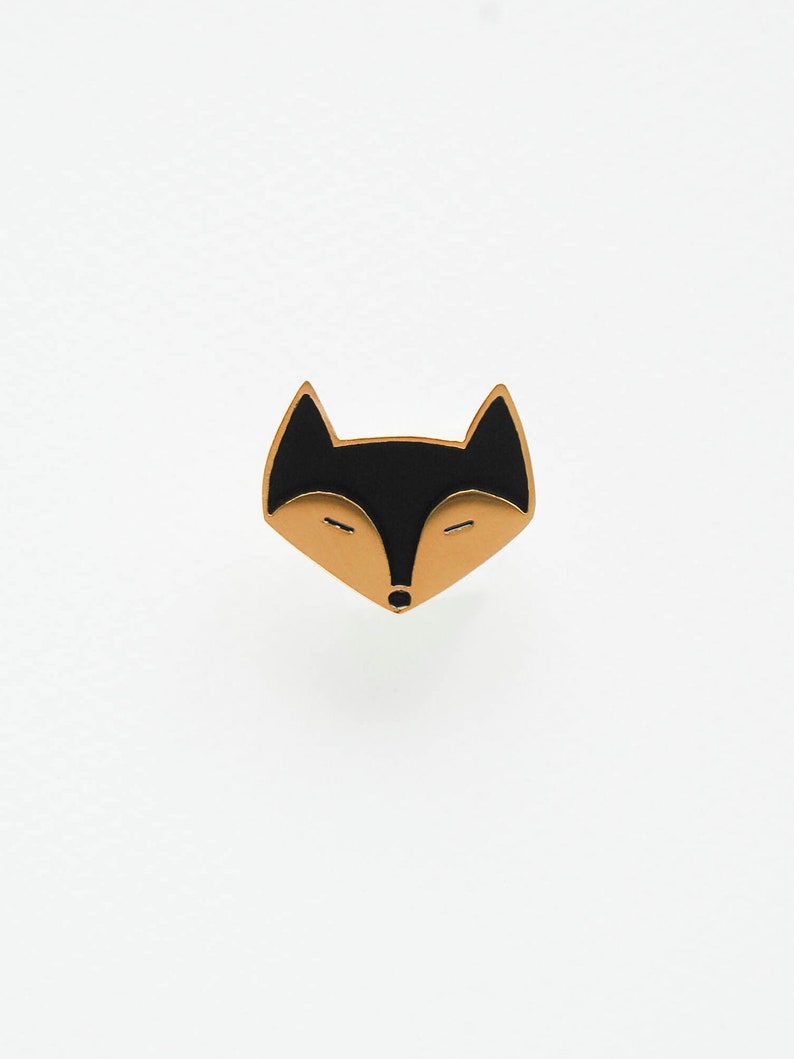 Fox enamel pin, kawaii enamel pin, fox brooch, animal enamel pin, soft enamel pin, birthday gift, best friend gift, fox badge, cute fox gift image 7