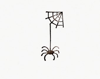 Spider stamp, rubber stamp, spider with web, Halloween stamp, small spider, diy Halloween, spooky spider, spider web stamp, coworker gift