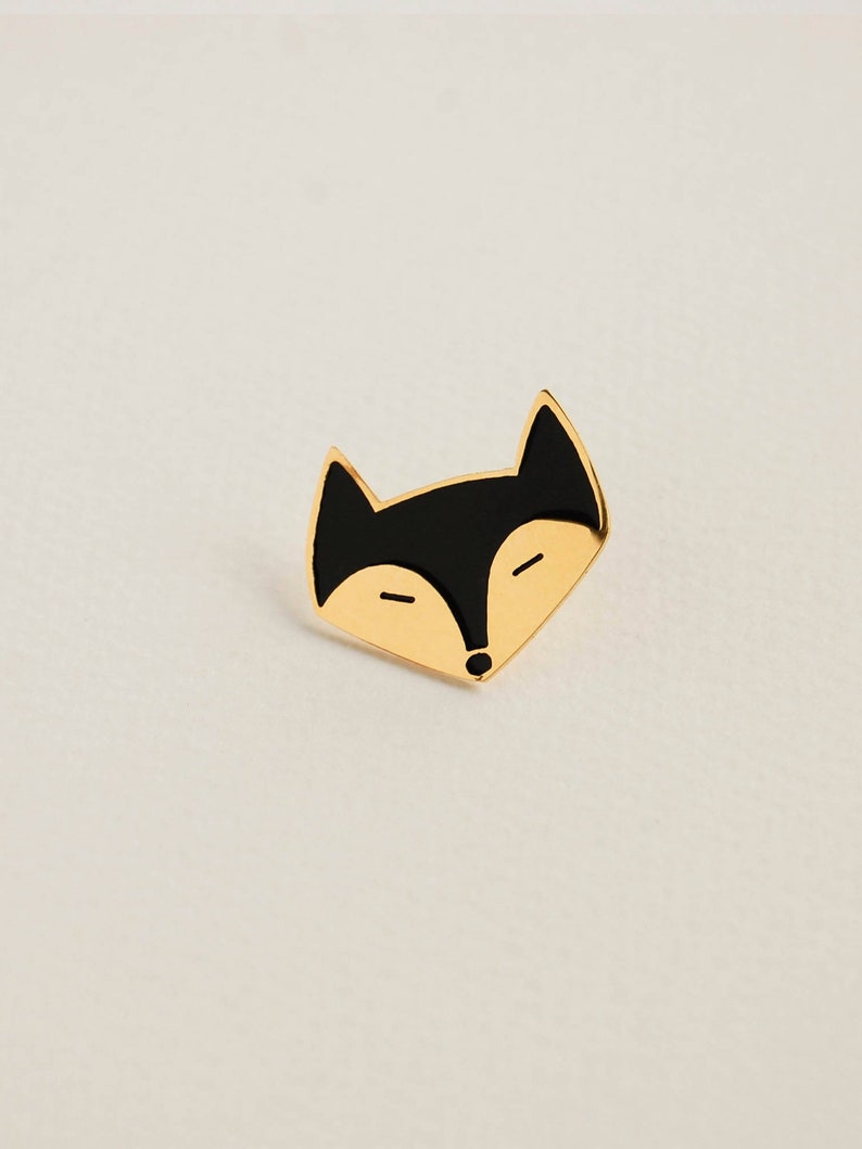 Fox enamel pin, kawaii enamel pin, fox brooch, animal enamel pin, soft enamel pin, birthday gift, best friend gift, fox badge, cute fox gift image 6