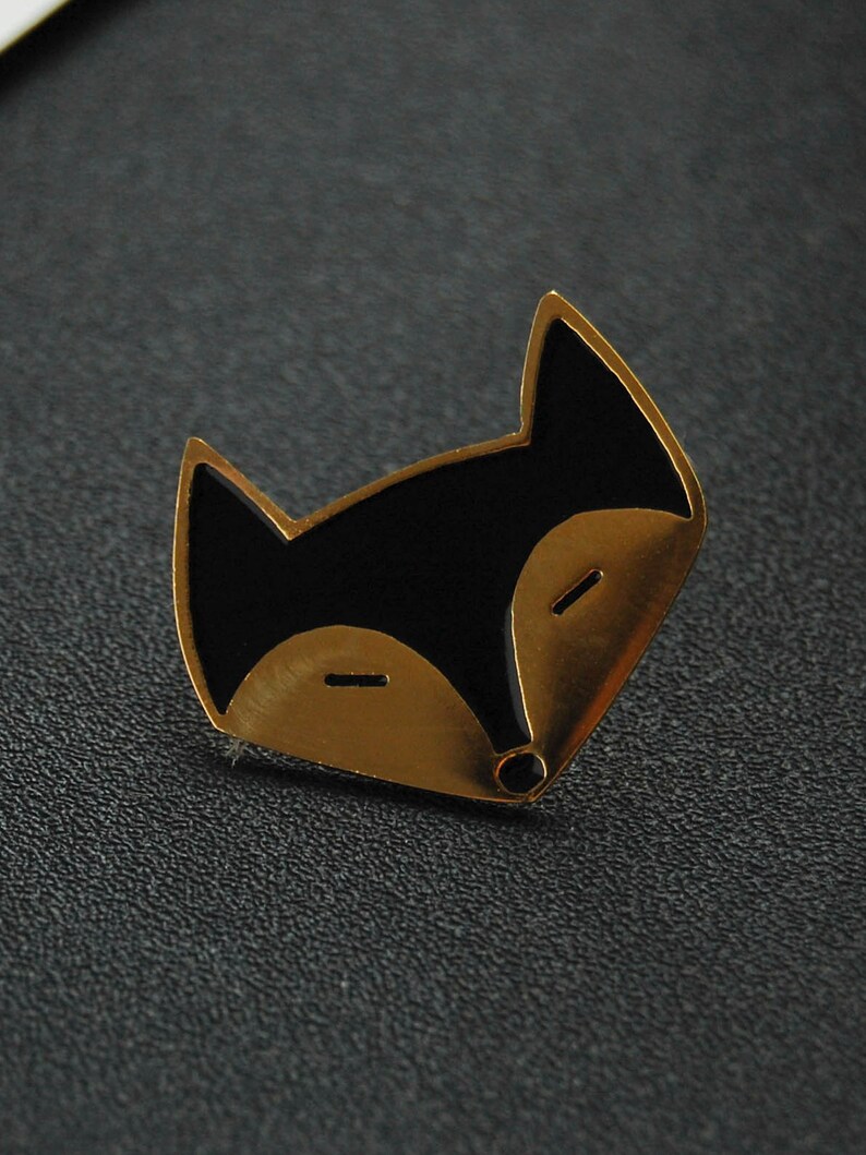 Fox enamel pin, kawaii enamel pin, fox brooch, animal enamel pin, soft enamel pin, birthday gift, best friend gift, fox badge, cute fox gift image 8