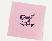 Blue Tit Stamp, bird stamp, woodland stamp, bird stationery, nature inspired, bird on branch, bird birthday gift, best friend gift